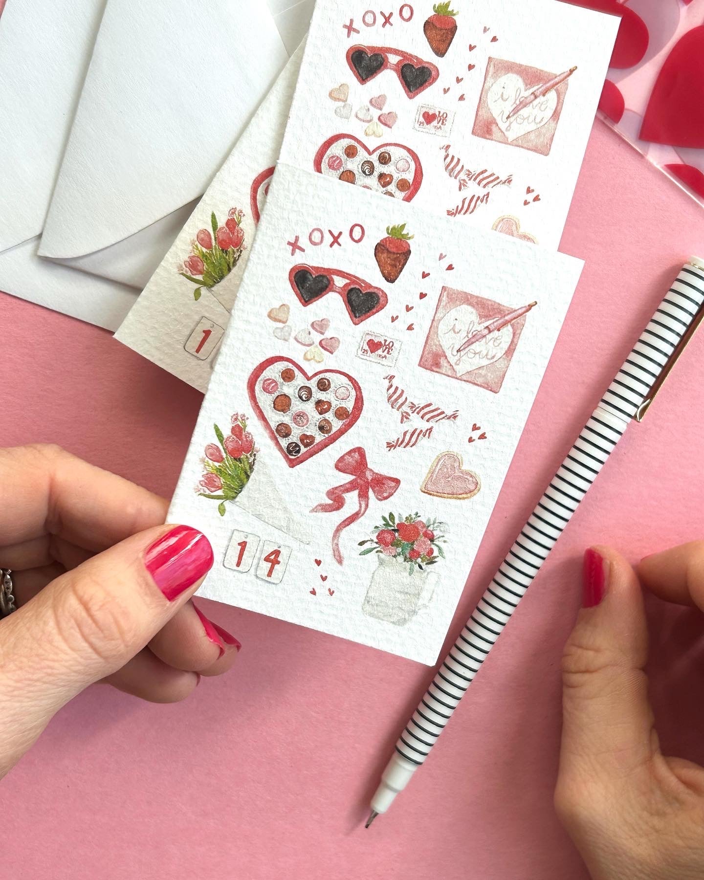 Mini Watercolor Valentines Card