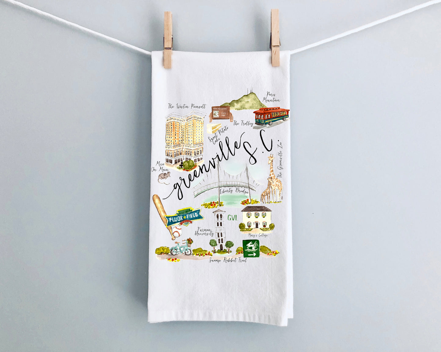 Tea Towel - Greenville SC