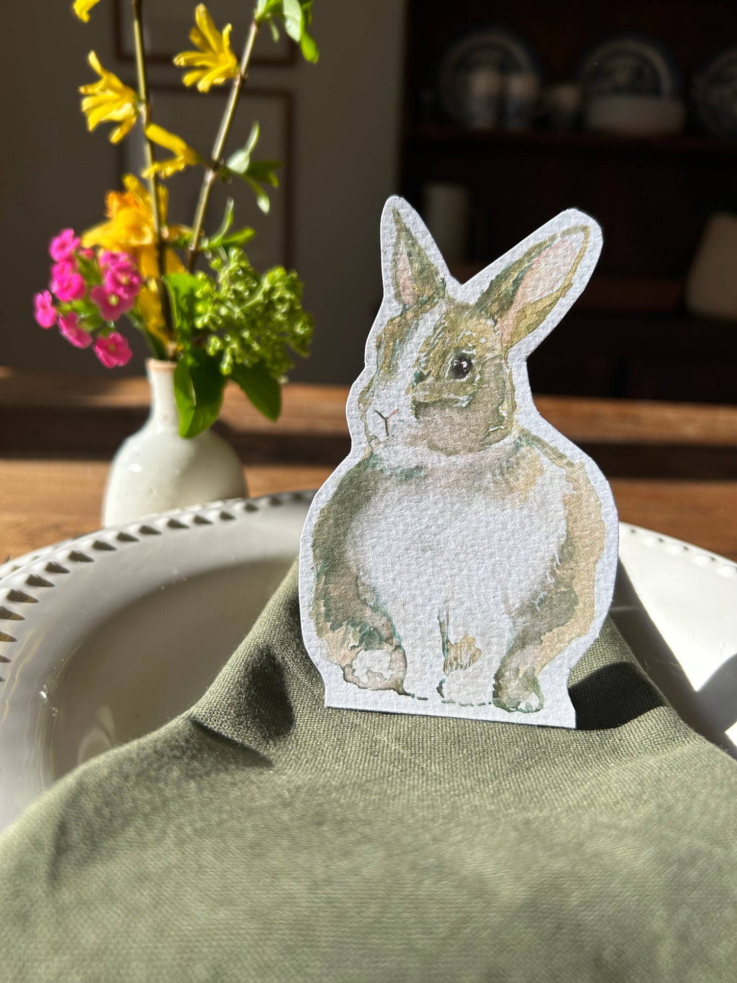 Bunny Table Accent & Basket Tag