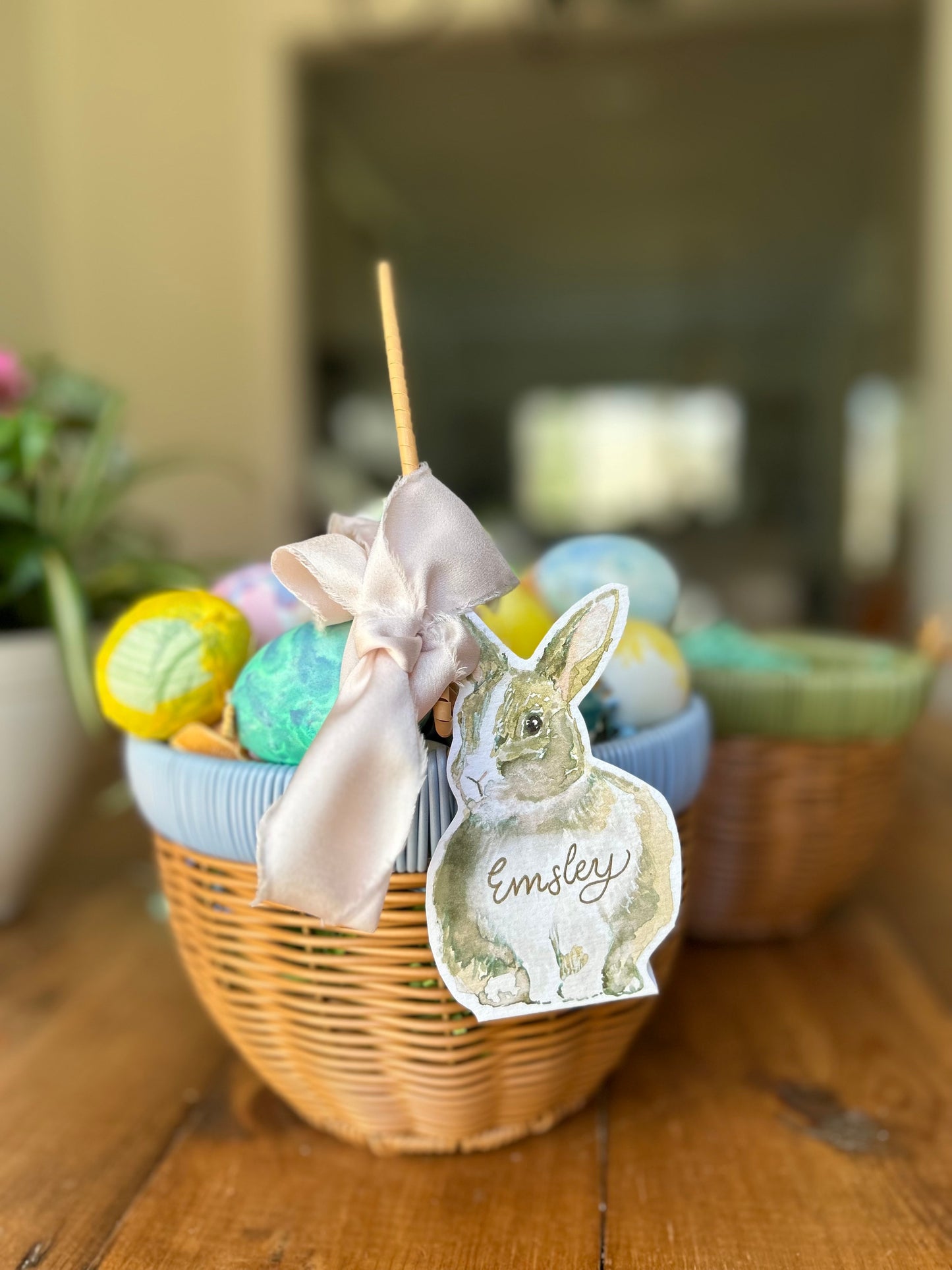 Bunny Table Accent & Basket Tag