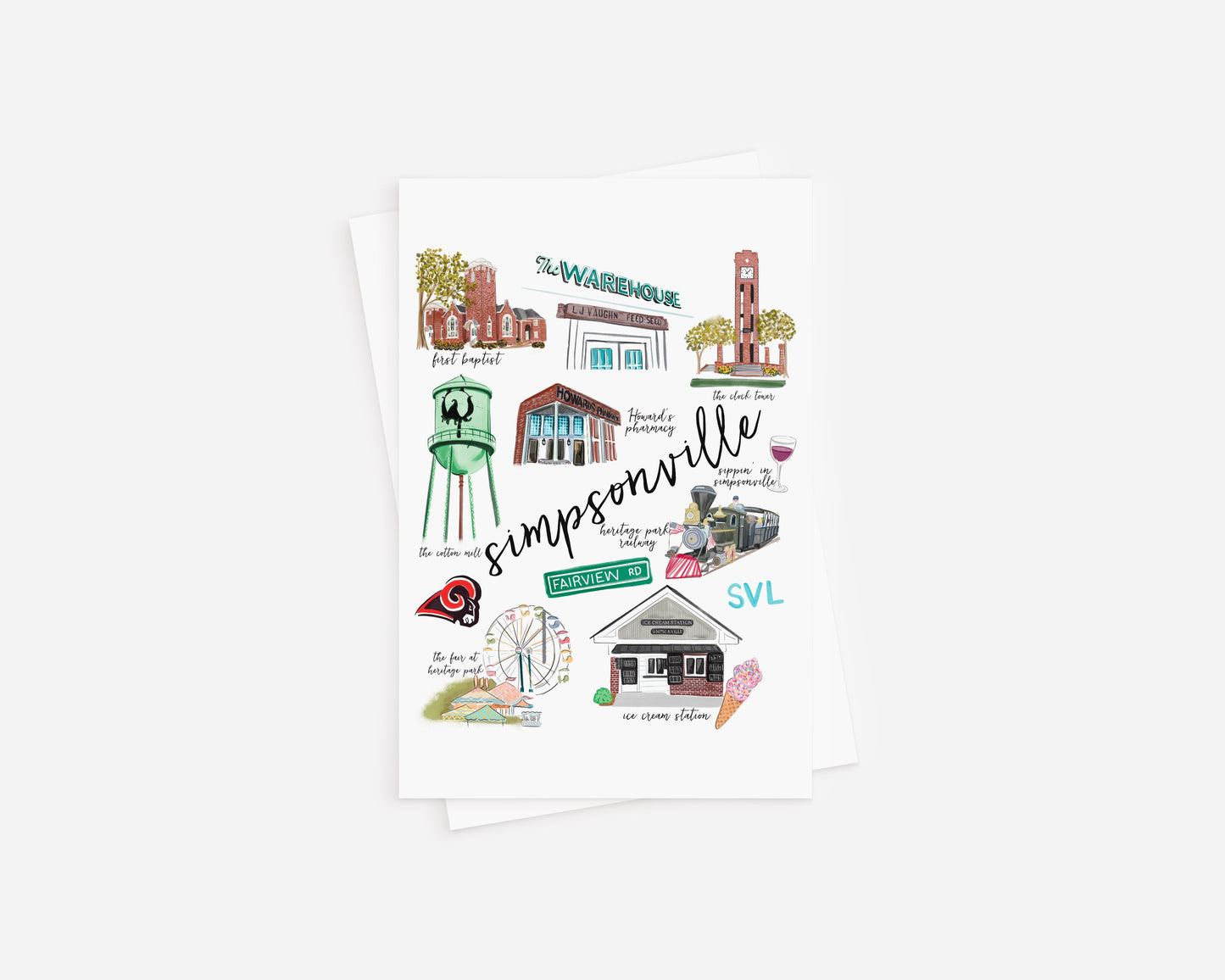 Simpsonville SC Note Cards