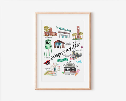 Simpsonville SC Print