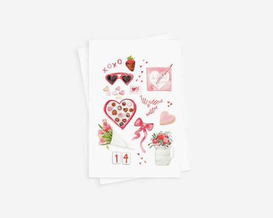 Mini Watercolor Valentines Card